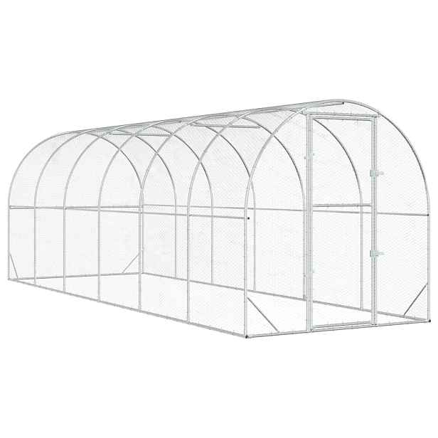 vidaXL Kuřecí kurník Stříbrná 600 x 200 x 200 cm Pozinkovaná ocel
