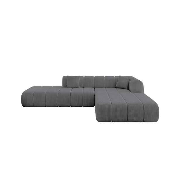 ALTDECOR ROHOVÁ SEDAČKA s otomanem, pravá BILA-L 289x176x71 Tmavě šedá Manšestr