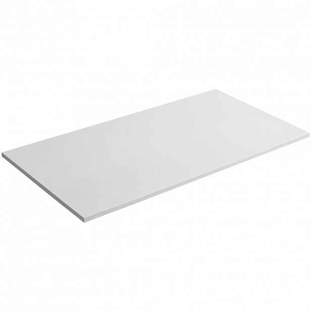 Koupelnová deska z lit. mramoru Elanys - bílá matná - 100x1,2x46 cm