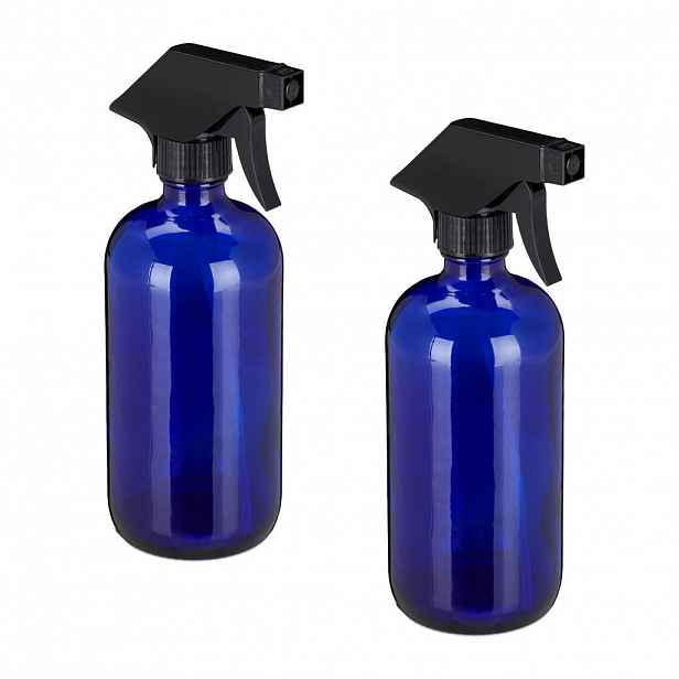 Relaxdays ROZPRAŠOVAČ Modrá 2ks-Set Sklo 500 ml