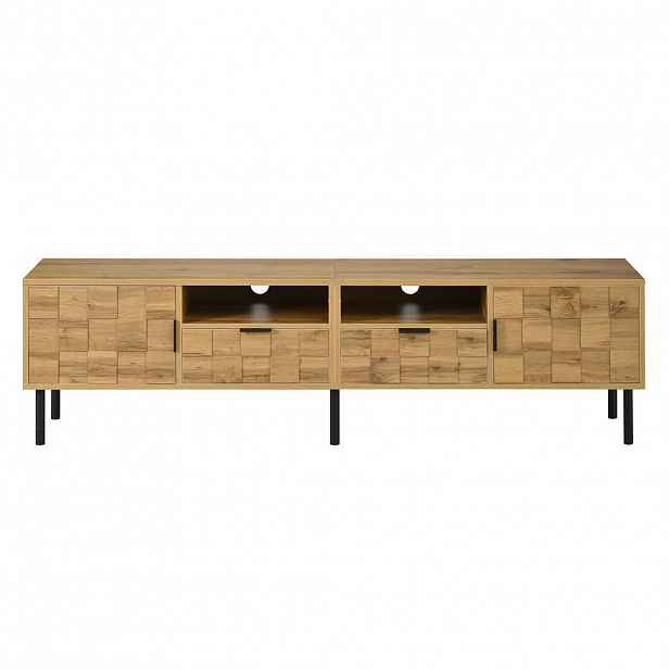 Urban Meuble NÍZKÁ KOMODA dekor dub 160 cm se 2 zásuvkami a 2 dvířky