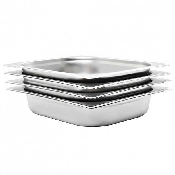 vidaXL Gastronádoby 4 ks GN 1/2 65 mm nerezová ocel
