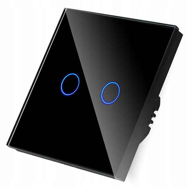 Dotykový spínač světla dvojitý inteligentní černý wifi bl s n DC Smart