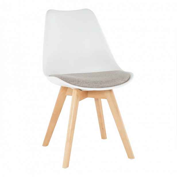 Jídelní židle DAMARA Bílá, buk - výška: 80 cm