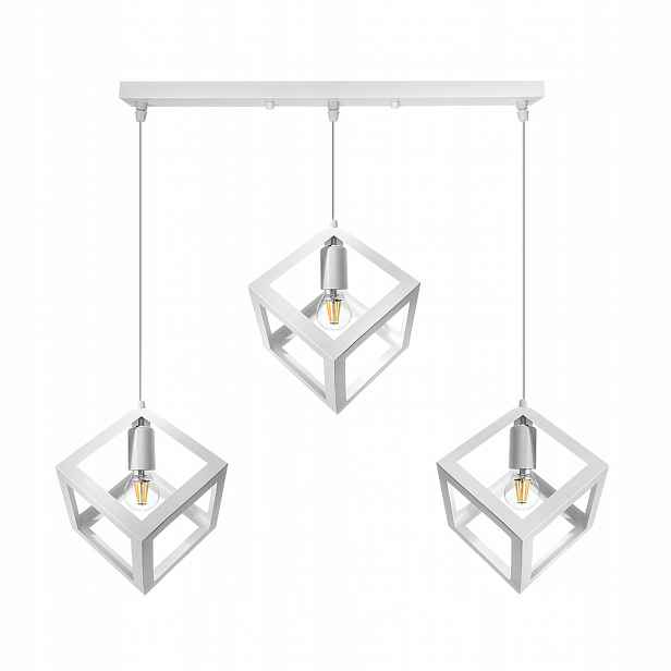 Lampa Loft Sweden Jednoduchá Bílá s regulací výšky 3xE27 Max 20W Led