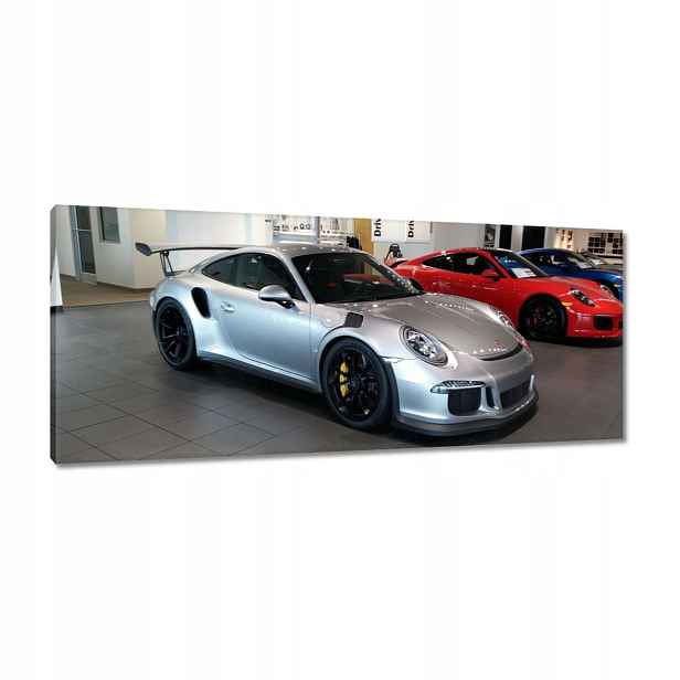 Obrazy 100x40 Stříbrné Porsche Auto