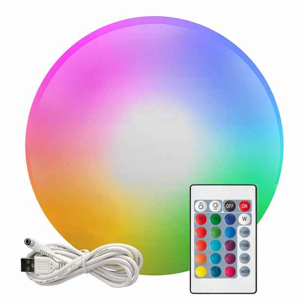 Solární lampa Led Kula Rgb zahradní zapíchnutá 30 cm Usb Senzor Soumraku