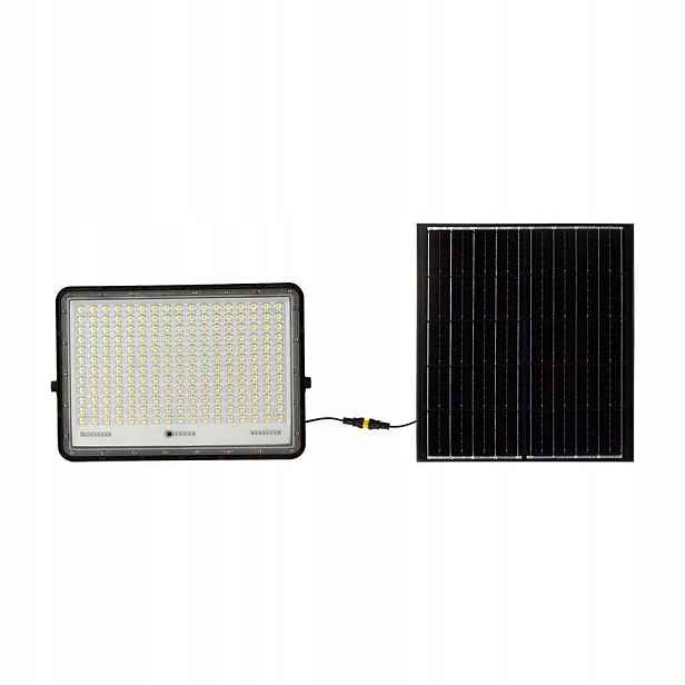 Led halogenový zářič 30W solární s dálkovým ovládáním, studené světlo, černý V-tac