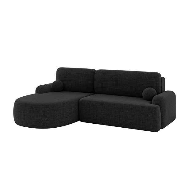 ALTDECOR ROHOVÁ SEDAČKA s funkcí spaní a úložným prostorem LIRA-L - 264x172x89 černá