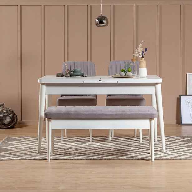Hanah Home Jídelní set Vina 4D bílá/šedá