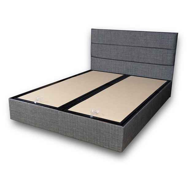 Rám dvoulůžkové postele s čelem Silver - Grey (140 x 190)