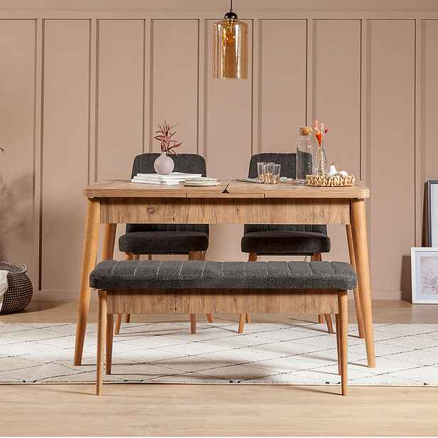 Hanah Home Jídelní set Vina 4D borovice atlantská/antracit