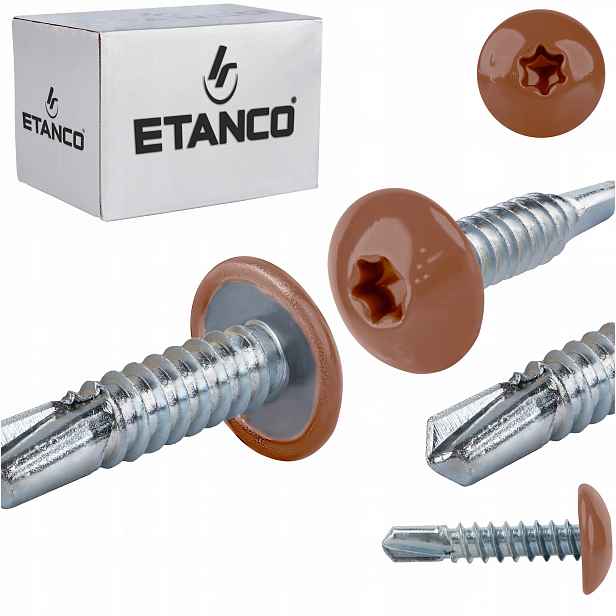 Šrouby do kovu Torx 3 mm 4,8 x 22 mm Ral 8004 500 ks Etanco GT3 Ph