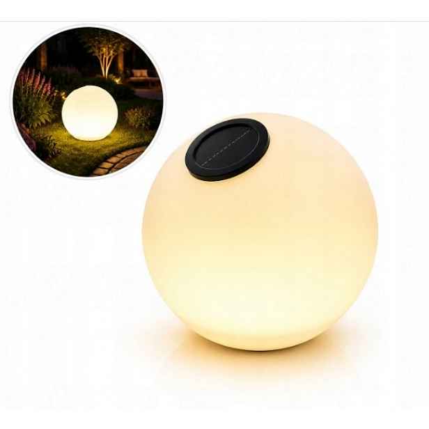 Velká Solární Zahradní Lampa Na Terasu Led Koule 38 CM XXL Soumrakový Senzor