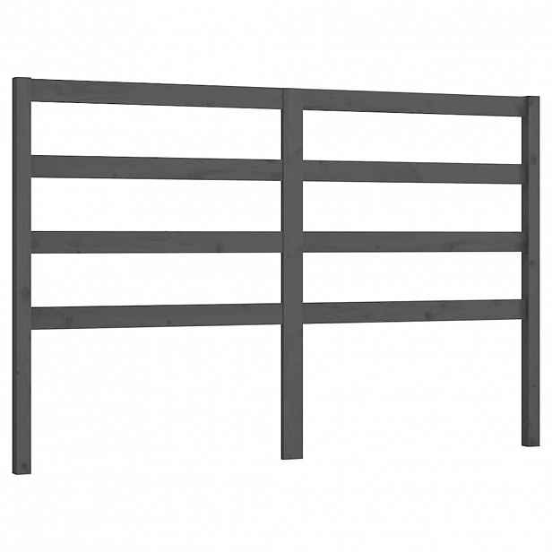 vidaXL Čelo postele šedé 126 x 4 x 100 cm masivní borovice