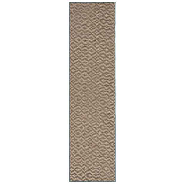 Běhoun Geometric Jute Blue, 60x230, béžová, chodba / předsíň, Flair Rugs