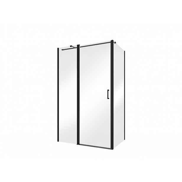 BESCO Obdélníkový sprchový kout EXO-C BLACK 110 x 100 cm; černé detaily; čiré sklo