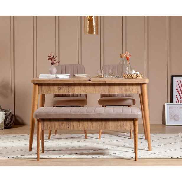 Kalune Design Jídelní set Vina 4D borovice atlantská/béžový