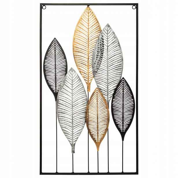Nástěnná Dekorace Obraz Deco kovové listy 37x65