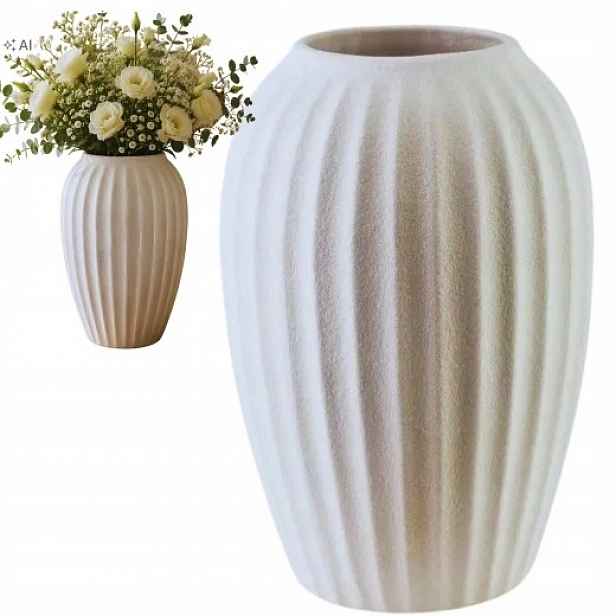 Váza Manon s vertikálními pruhy – 28 cm Elegantní na květiny do obývacího pokoje