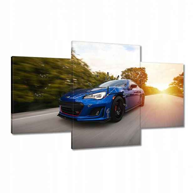 Hodiny 100x60 Automobilový průmysl Modré Auto