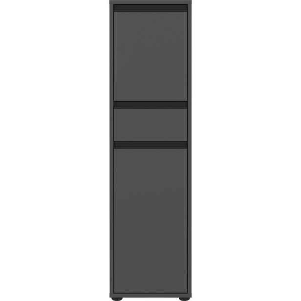Antracitová vysoká úzká koupelnová skříňka 33x121 cm Lemont – Germania
