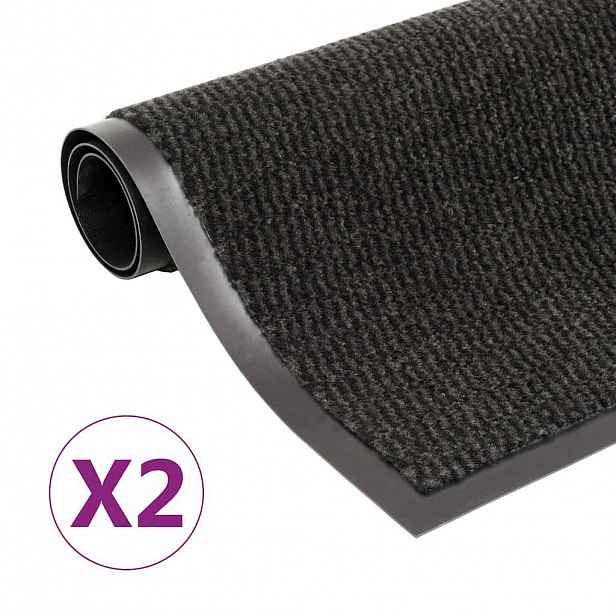 vidaXL Protiprachové rohožky 2 ks obdélník všívané 120 x 180 cm černé