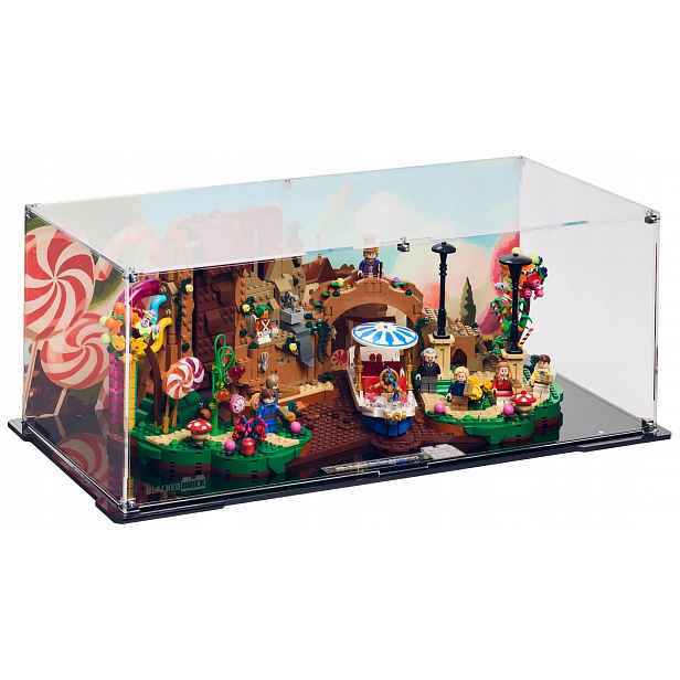 Vitrína s pozadím Blacked Brick pro Lego 21360 Ideas Willy Wonka a továrna