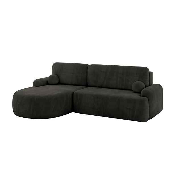ALTDECOR ROHOVÁ SEDAČKA s funkcí spaní a úložným prostorem LIRA-L - 264x172x89 černá