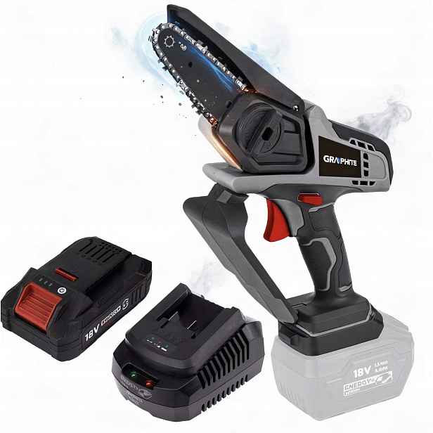 Graphite Mini Řetězová Pila 58GE116 Sada Akumulátor 4AH 18V Pro Větve