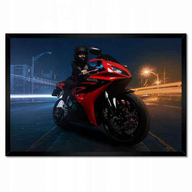 Plakáty v rámu 60x40 Červený motocyklový závodník
