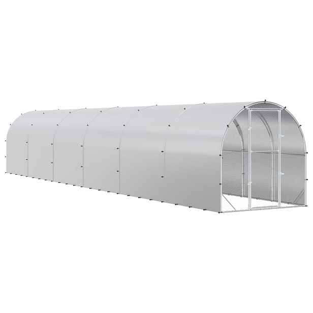 vidaXL Kuřecí kurník Stříbrná 1200 x 200 x 200 cm Pozinkovaná ocel