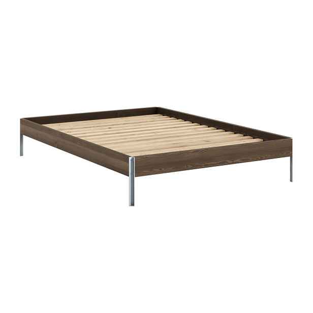 Hnědá dvoulůžková postel z borovicového dřeva s roštem 140x200 cm Core – Karup Design