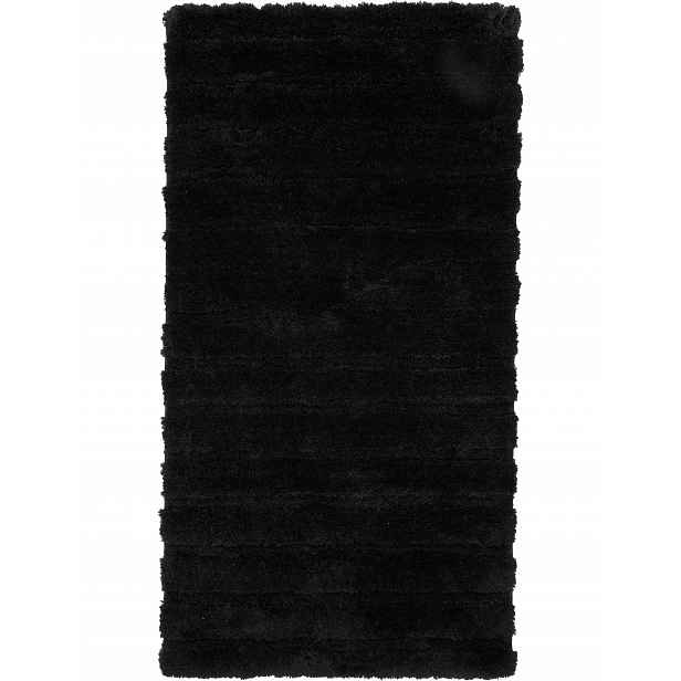 Koupelnový Koberec Shaggy Černý XL 80x150 CM Protiskluzový Měkký, Nadýchaný