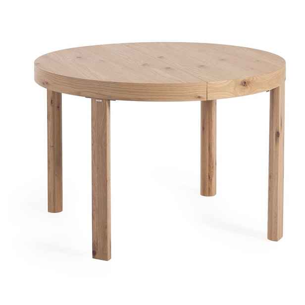 Kulatý rozkládací jídelní stůl s přídavnou deskou v dekoru dubu ø 120 cm Colleen – Kave Home