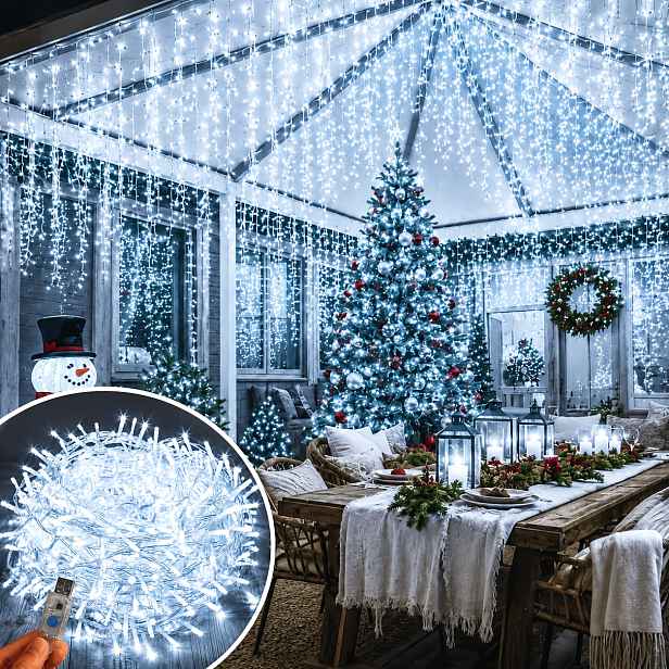 TEMU LED svítící řetězy, 198/108 LED USB napájené světelné řetězy, 8 režimů festivalových dekoračních světel, svatební a narozeninové atmosférické