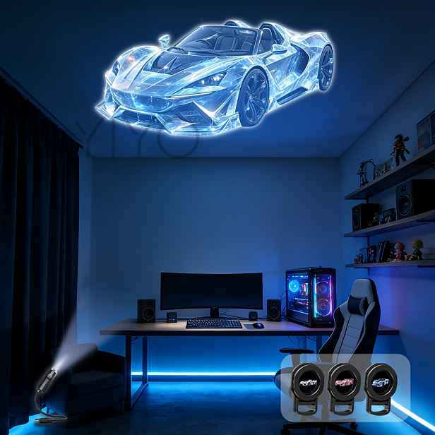 TEMU Supercar projekční noční světlo, USB napájené LED ambientní světlo, dekorativní noční světlo do pokoje, vhodné do ložnice, obývacího pokoje a