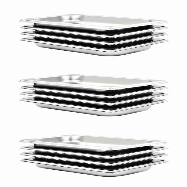 vidaXL Gastronádoby 12 ks GN 1/3 20 mm nerezová ocel