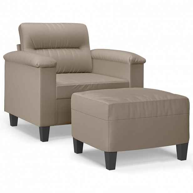 vidaXL Křeslo s podnožkou taupe 60 cm tkanina z mikrovlákna