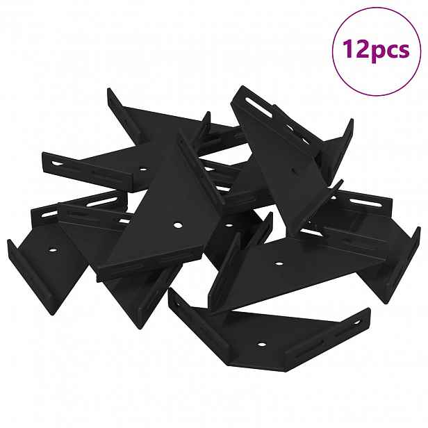 vidaXL Rohová konzole 12 Černá 138,5 x 50,5 x 16 mm Železo