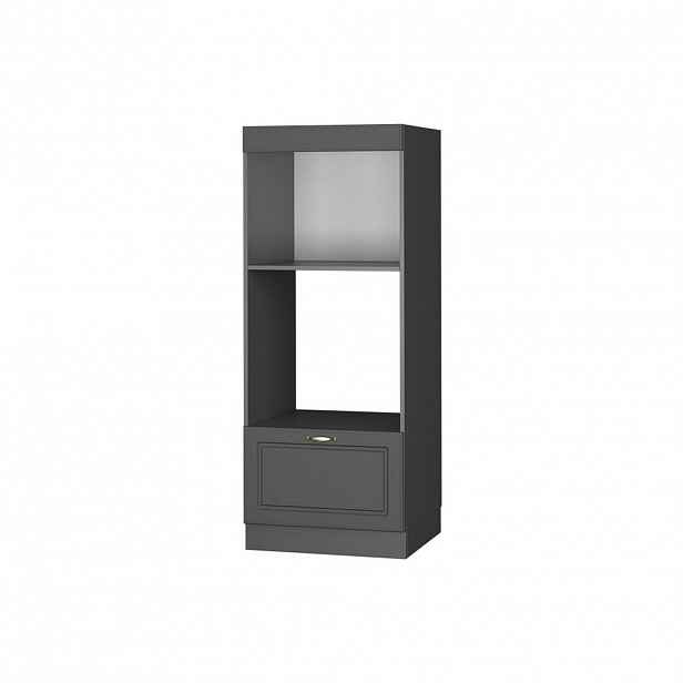 Vicco SKŘÍŇKA NA MIKROVLNNOU TROUBU Fame-Line Anthrazit-Gold Landhaus 60 cm otevřený