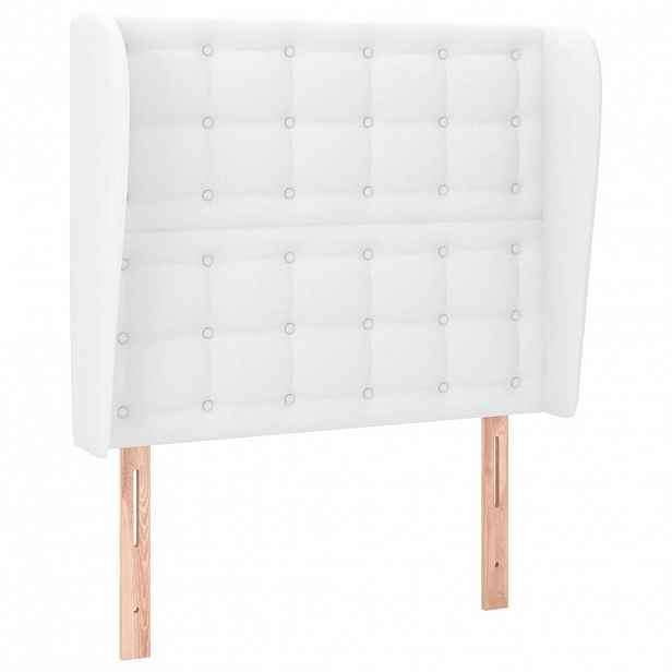vidaXL Čelo postele typu ušák bílé 93 x 23 x 118/128 cm umělá kůže
