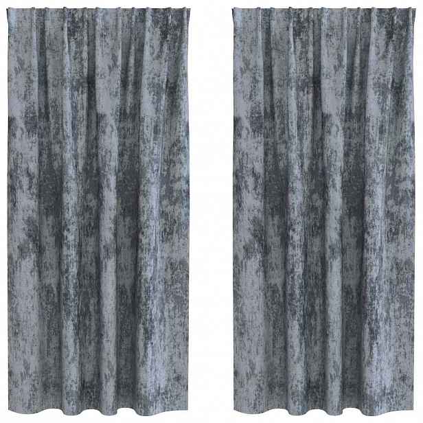 vidaXL Sametové závěsy 2 ks Stříbrně šedá 175 x 140 cm samet