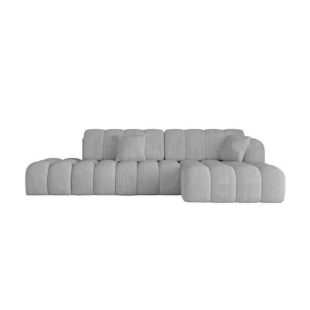 ALTDECOR ROHOVÁ SEDAČKA s funkcí spaní a otomanem, pravá OLEA-L2-S 321x164x75 Šedá Manšestr