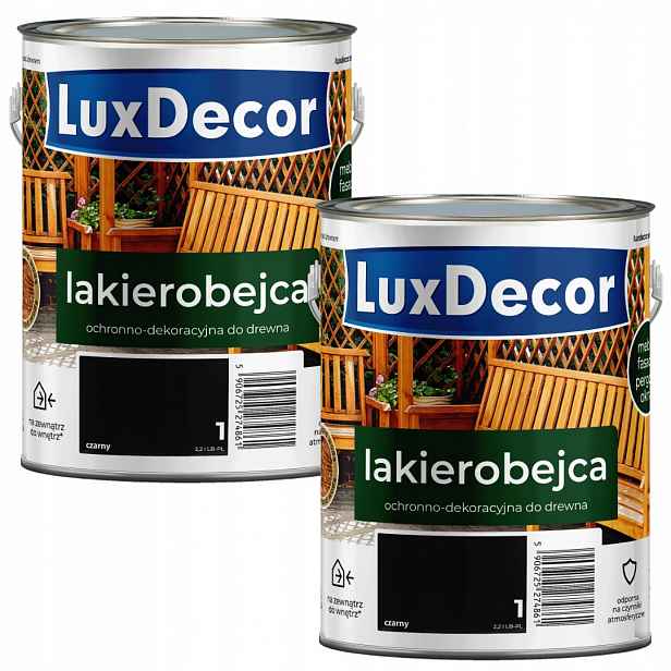 Sada 2 Ks – Luxdecor Dekorativní Lak Na Dřevo 0,75 L Černý