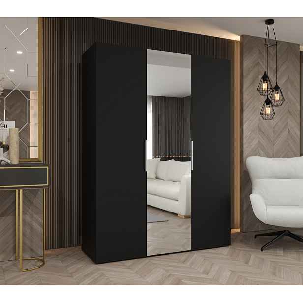 Šatní skříň 150 cm KUBRA - černá / kašmír