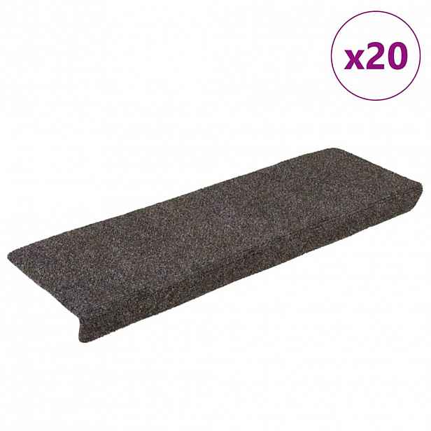 vidaXL Schodové rohože samolepicí 20 ks 65 x 21 x 4 cm antracitové s obdélníkovým okrajem