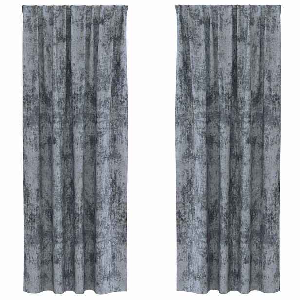 vidaXL Sametové závěsy 2 ks Stříbrně šedá 225 x 140 cm samet