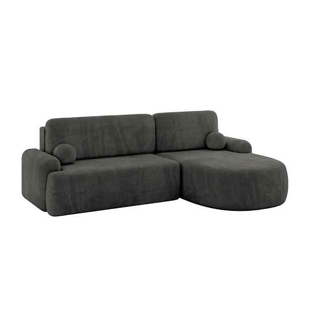 ALTDECOR ROHOVÁ SEDAČKA s funkcí spaní a úložným prostorem LIRA-L - 264x172x89 tmavě šedá