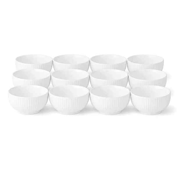 Misky na polévku 12 ks Porcelánové 750 ml Sada misek 15,5 cm Crema